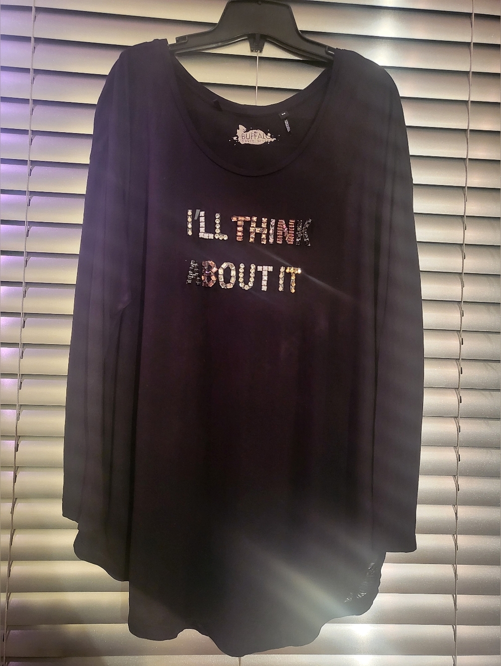 Buffalo David Bitton Black Long Sleeve Crystal Gems - I'll Think About It
